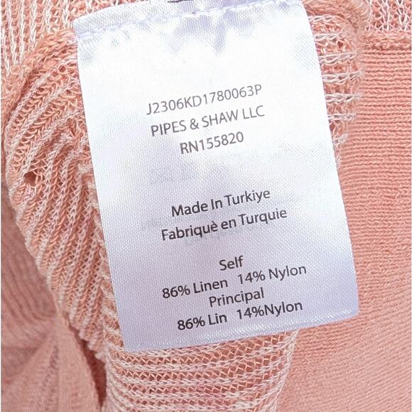 Veronica Beard Jeans Kellen Pink Knotted Linen Blend Tank Sleeveless Top, size L - Picture 7 of 8